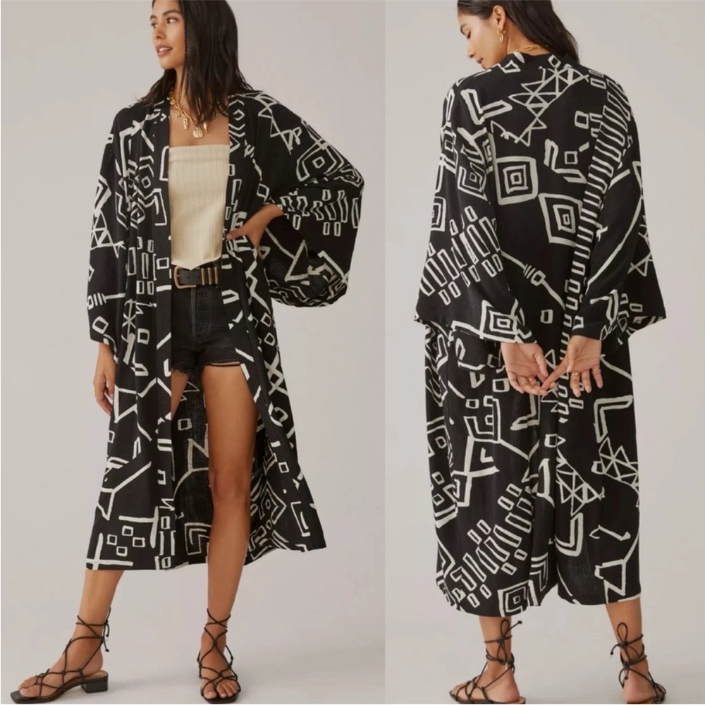Anthropologie Graphic Kimono